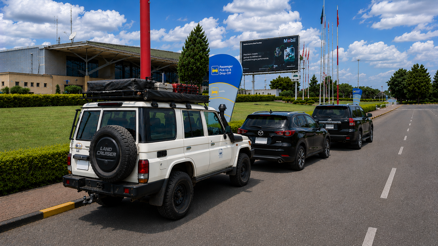 Self-drive car hire at Eldoret International Airport terminal - Eliners Tours fleet