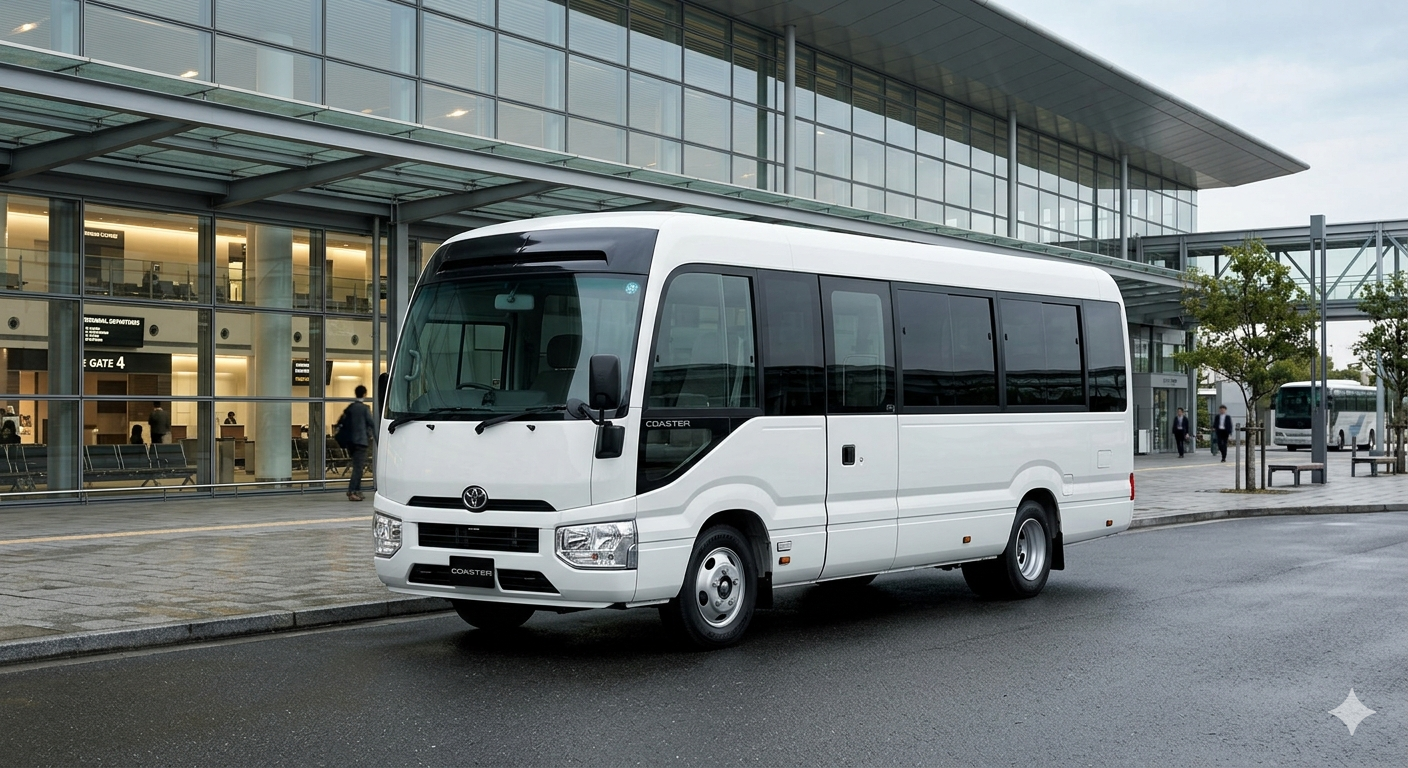 Toyota Coaster 22 seater bus Eldoret airport transfer - Large group shuttle and car hire Eldoret