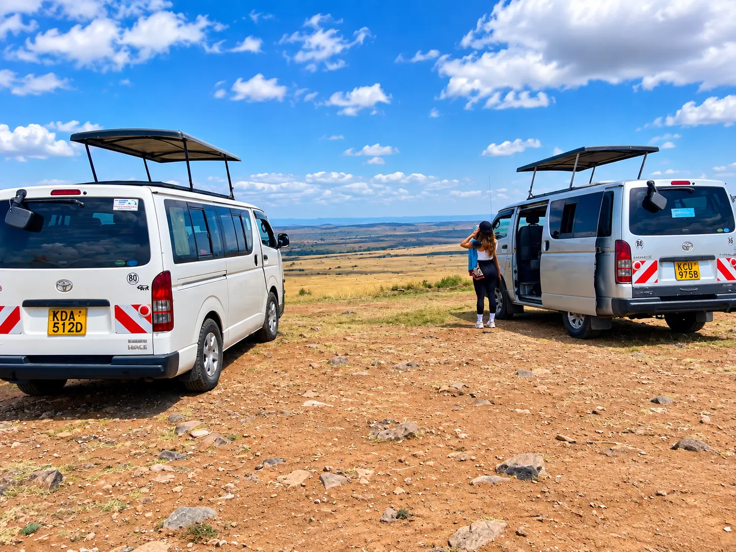 8-seater 4x4 safari tour van with pop-up roof for Maasai Mara game drives