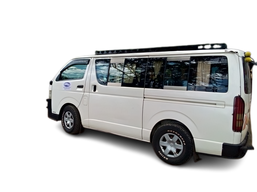 Toyota Hiace Safari Jeep 4x4 for car hire in Eldoret – Best choice for safari tours, adventure travel, and off-road trips in Kenya.