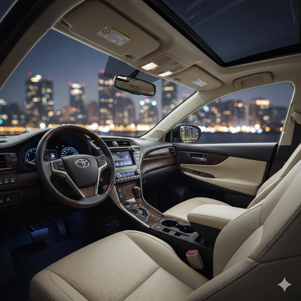 Spacious interior of Toyota Harrier Mini-SUV for car hire with driver in Eldoret